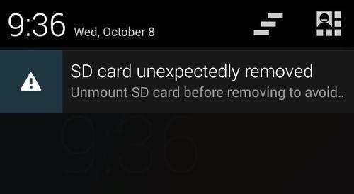 Carte SD supprimée de façon inattendue