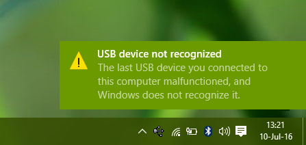  USB Appareil (Appareil Descripteur Requête Échoué)