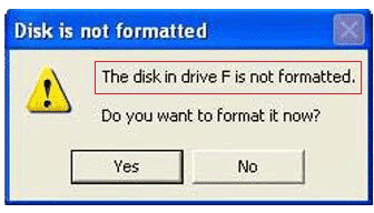 l'erreur de disque dur externe non formaté