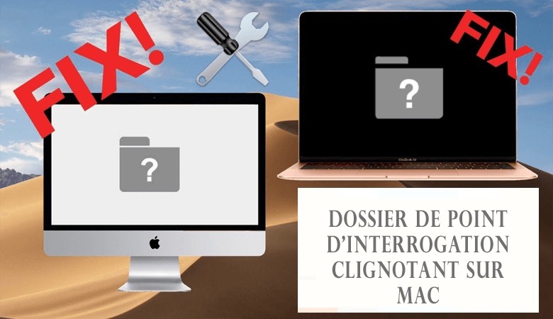 Dossier de point d'interrogation clignotant sur Mac