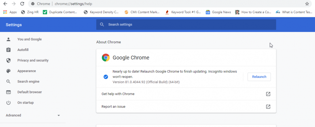À propos de Google Chrome