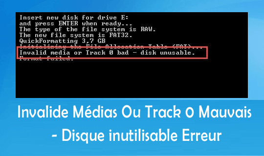 Invalide Médias Ou Track 0 Mauvais - Disque inutilisable Erreur