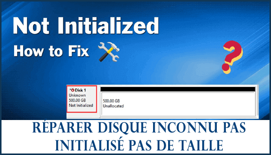 Réparer Disque inconnu Pas Initialisé Pas de taille