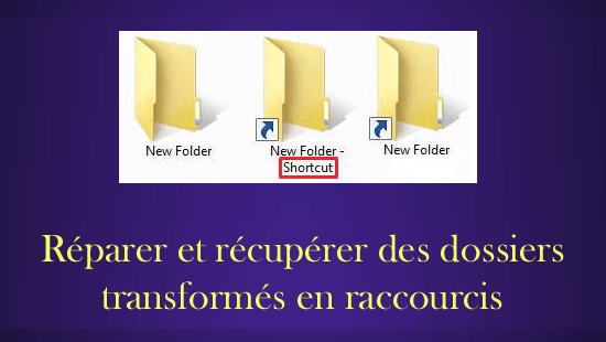 réparer et récupérer des dossiers transformés en raccourcis