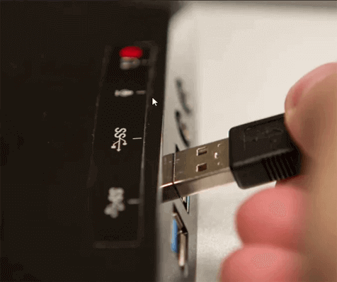 Périphérique USB sur Status actuel détecté