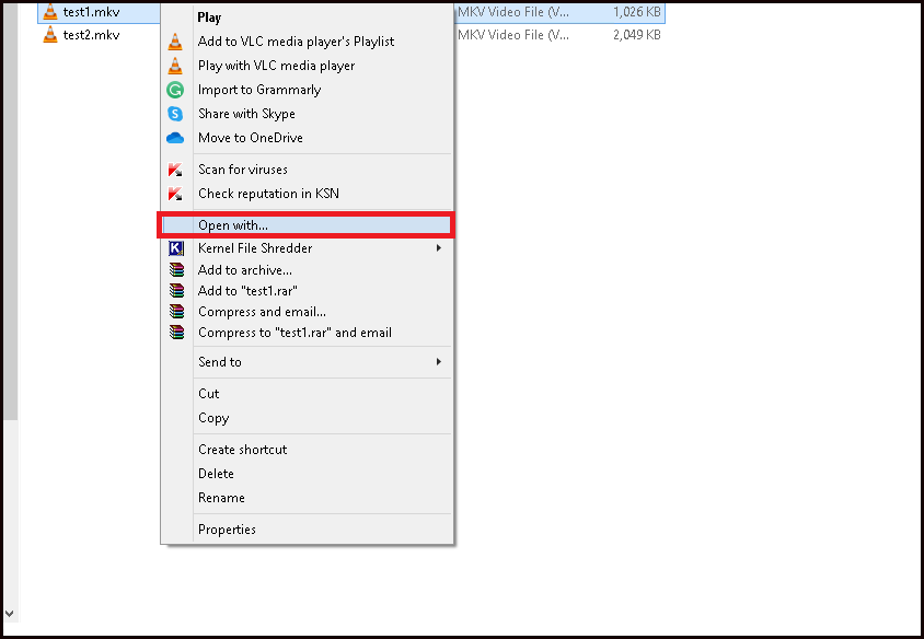 Fichier MKV non lu dans VLC
