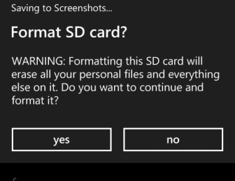 Formater la carte mémoire sur Windows Phone3