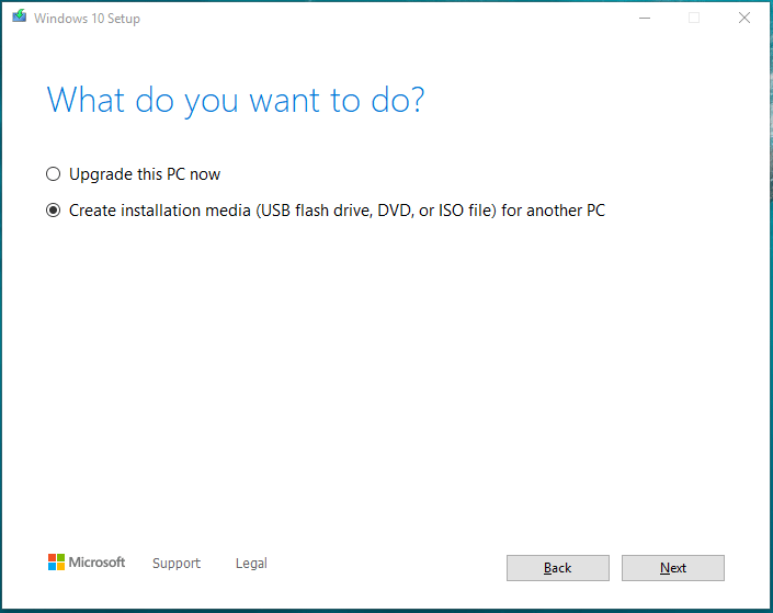 Créer Windows 10 Récupération USB